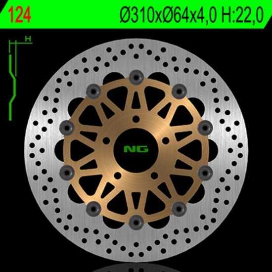 Disco de freno NG BRAKES redondo flotante 124
