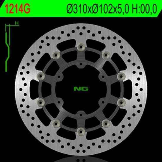 Disco de freno NG BRAKES redondo flotante (centro en aluminio) 1214G