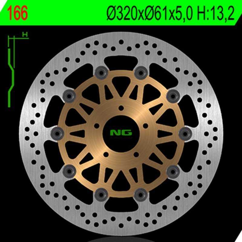 Disco de freno NG BRAKES redondo flotante 166