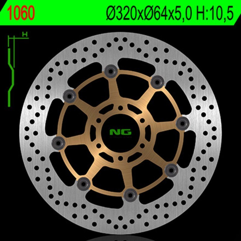 Disco de freno NG BRAKES redondo flotante 1060