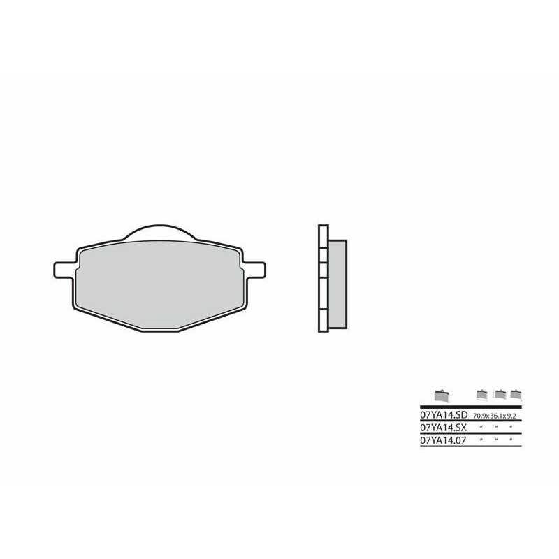 Pastillas de freno organicas Yamaha DT 125cc/ 200cc Brembo