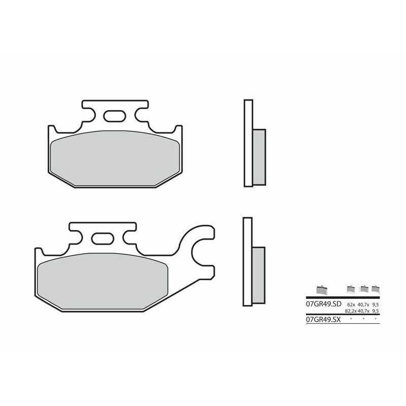 Pastillas de freno sinterizadas Yamaha YFM 450cc Brembo