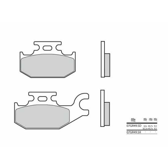 Pastillas de freno sinterizadas Yamaha YFM 450cc Brembo