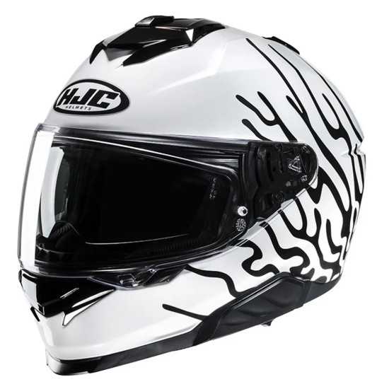 Casco HJC I71 Celos Blanco/Negro/Amarillo Fluor