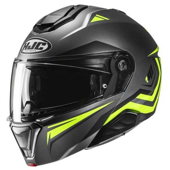 Casco HJC I91 Tricus Negro/Gris/Amarillo Fluor