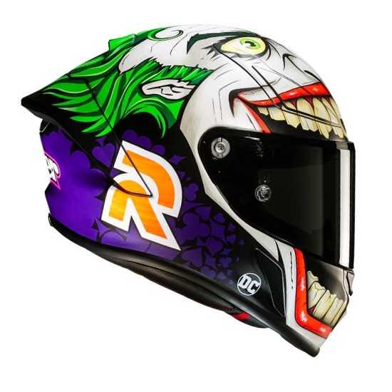 Casco HJC RPHA 1 Joker Dc Comics Negro/Blanco/Verde/Lila