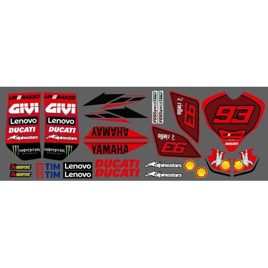 Kit de pegatinas Marc Marquez ducati Lenovo