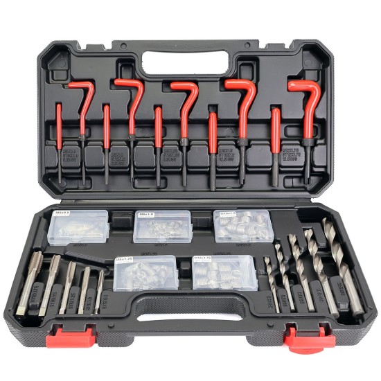 Maletin con kit de reparacion de roscas M5/ 6/ 8/ 10/ 12