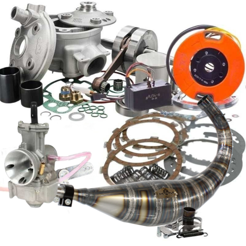 Kit tpr 86cc AM6 step4 cilindro 86 + cigueñal c.44 + carb 28 pwk pol. + escape KRM 80-90 +embragues top + rotor
