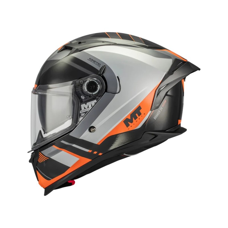 Casco Braker SV Inception B4 Gris/ Naranja MT Helmets