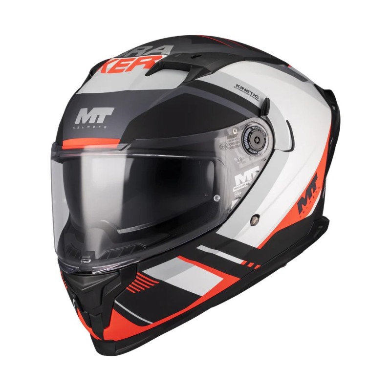 Casco Braker SV Inception B5 Gris/ Rojo Mate MT Helmets