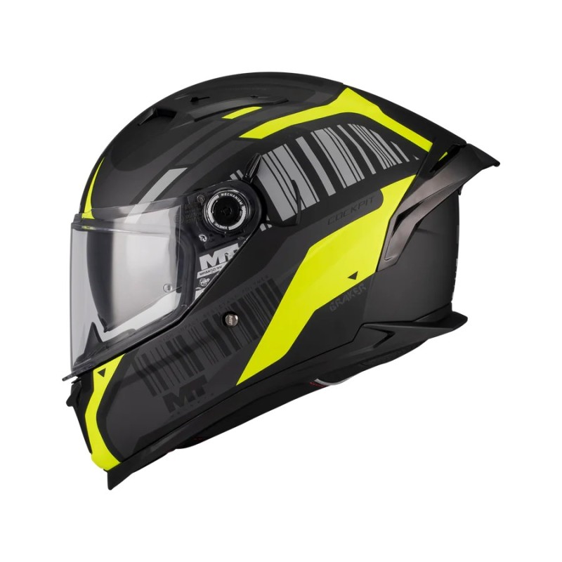 Casco Braker SV Cockpit B13 Negro/ Fluorescente Mate MT Helmets