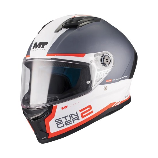 Casco Stinger 2 Core A5 Blanco/ Gris Mate MT Helmets