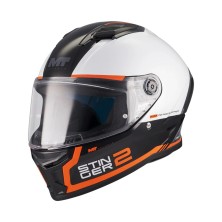 Casco Stinger 2 Core BO Blanco/ Naranja Brillo MT Helmets