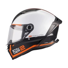 Casco Stinger 2 Core BO Blanco/ Naranja Brillo MT Helmets