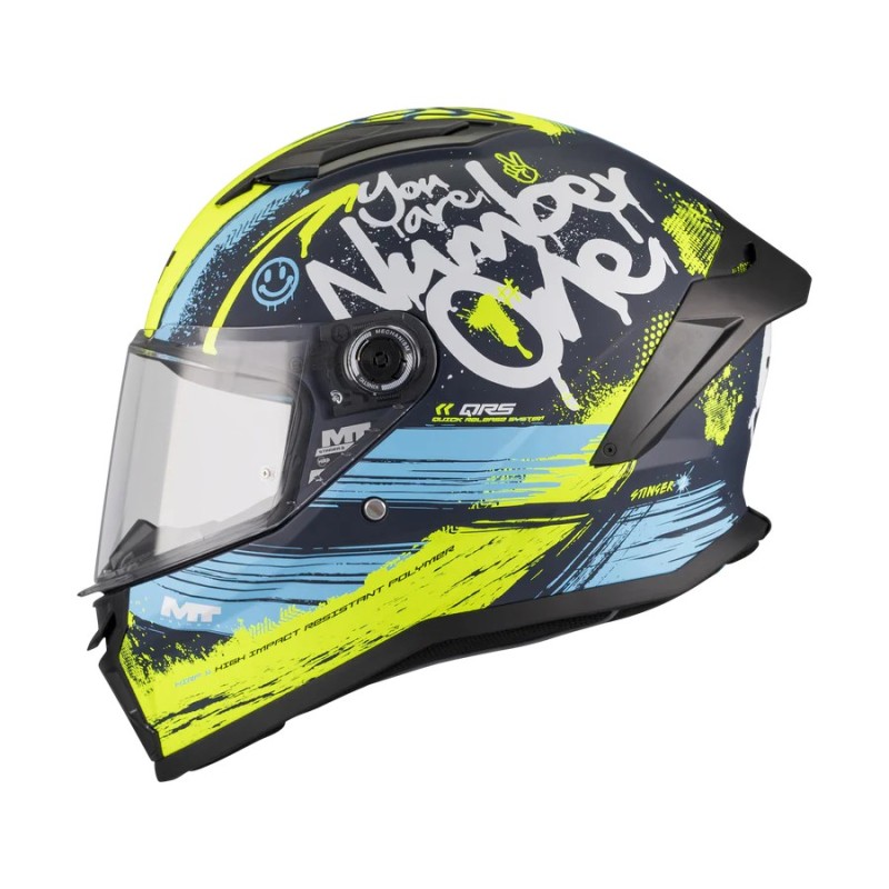 Casco Stinger 2 Rocket C3 Amarillo/ Azul Mate MT Helmets