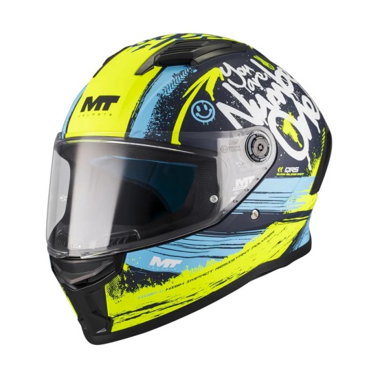 Casco Stinger 2 Rocket C3 Amarillo/ Azul Mate MT Helmets
