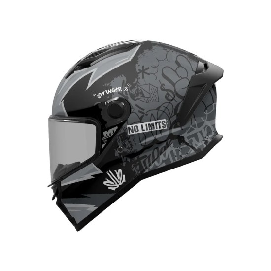 Casco stinger 2 Tagger B2 Negro/ Gris Mate MT Helmets