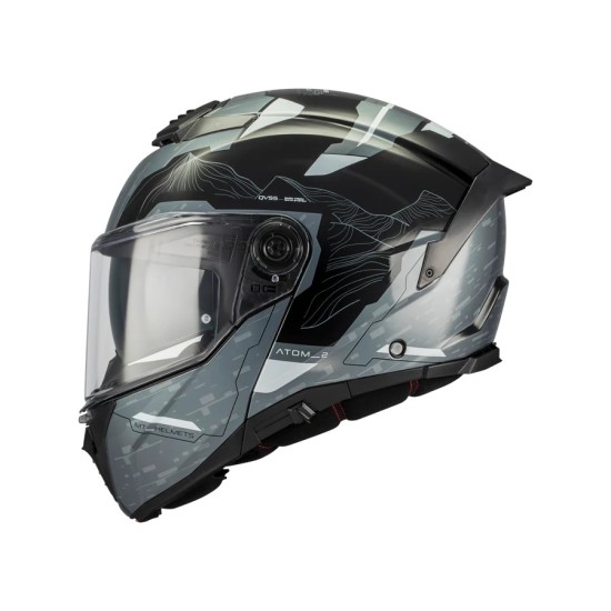Casco Atom 2 SVHighlands C2 Gris/ Negro Brillo MT Helmets