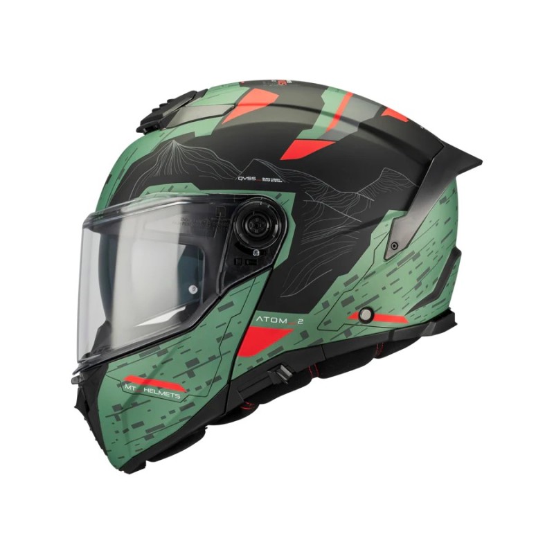 Casco modular Atom SV Highlands Verde/ Negro Mate MT Helmets