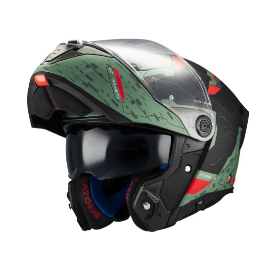 Casco modular Atom SV Highlands Verde/ Negro Mate MT Helmets