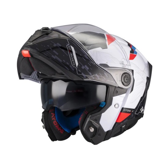 Casco Modular Atom 2 Highlands A7 Blanco/ Negro Brillo MT Helmets