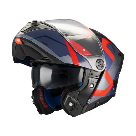 Casco Atom 2 SV Dexter B15 Azul/ Rojo Brillo MT Helmets