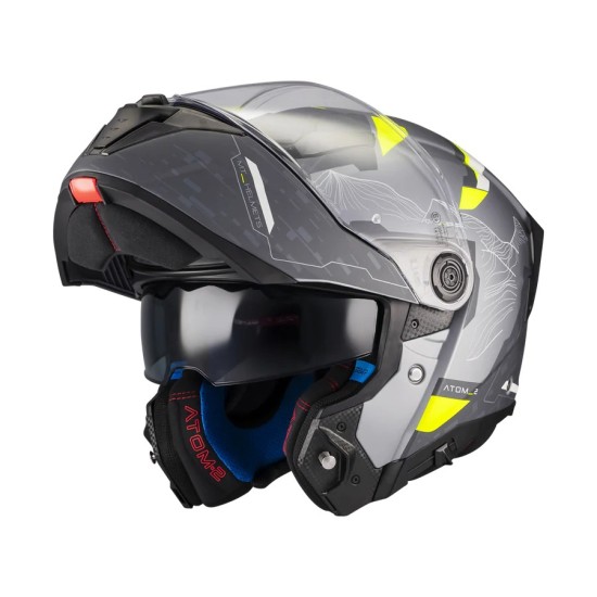 Casco Modular Atom 2 SV Highlands E2 Gris/ Amarillo Mate MT Helmets