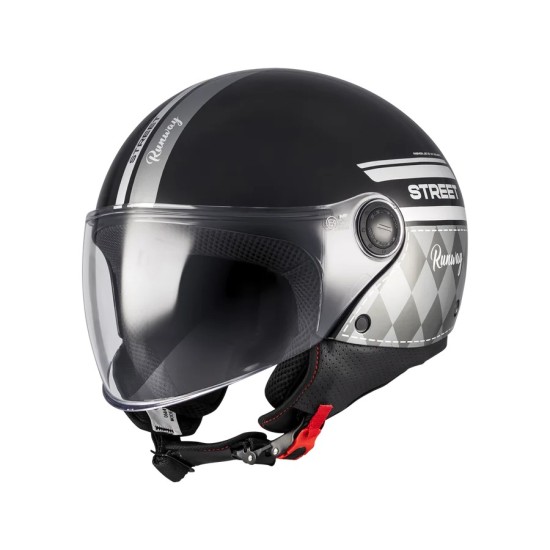 Casco Street S Runway Negro / Gris Brillo MT Helmets