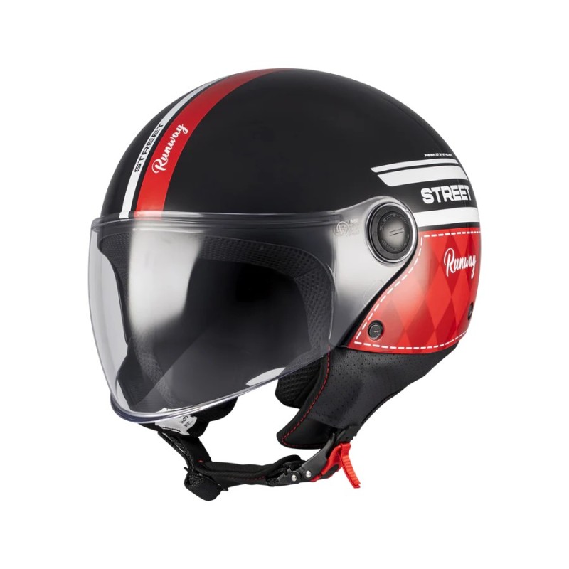 Casco Street S Runway B5 Rojo/ Negro Brillo Mt Helmets