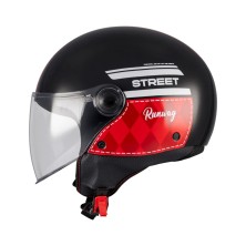 Casco Street S Runway B5 Rojo/ Negro Brillo Mt Helmets