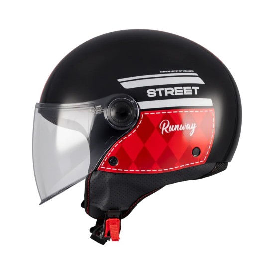 Casco Street S Runway B5 Rojo/ Negro Brillo Mt Helmets
