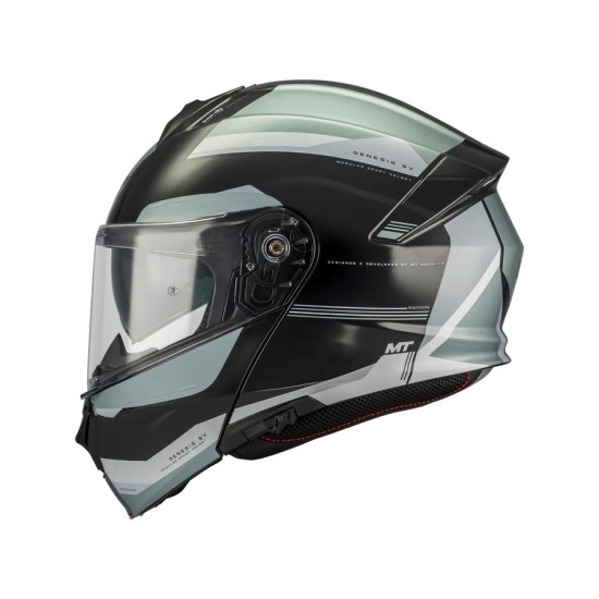 Casco Modular Genesis Raccoon Gris/ Negro Brillo MT Helmets