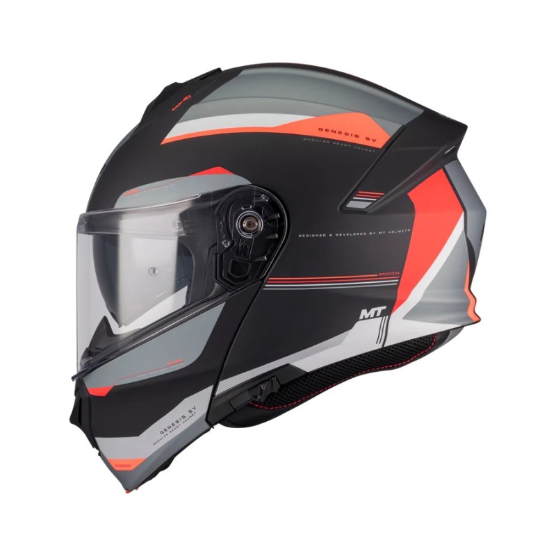 Casco Modular Genesis Raccoon B5 Rojo/ Negro Mate MT Helmets