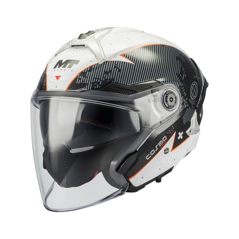 Casco Jet Cosmo SV Layout A1 Gris Brillo MT Helmets