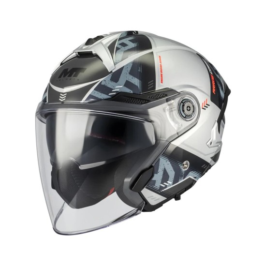 Casco Jet Cosmo SV Arrow C2 Gris Brillo MT Helmets