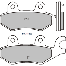 Pastillas de freno Kymco Dink 125/150 Made In Italy RMS