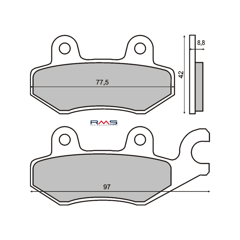 Pastillas de freno Kymco Dink 125/150 Made In Italy RMS