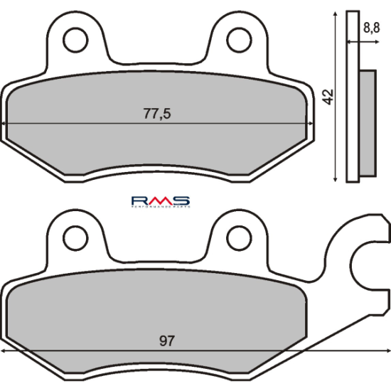 Pastillas de freno Kymco Dink 125/150 Made In Italy RMS