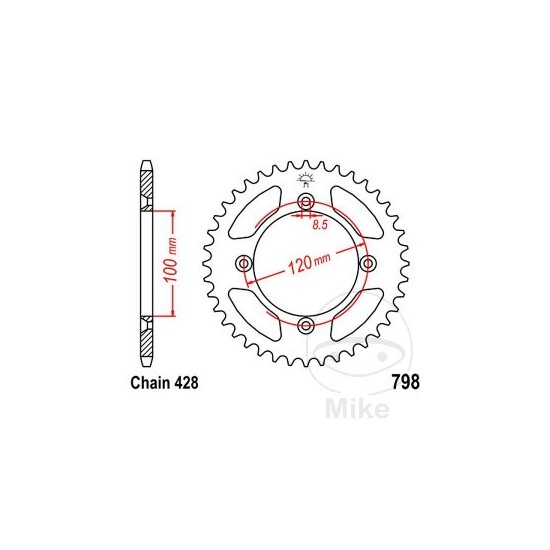 Corona Yamaha YZ 85cc 47D 428