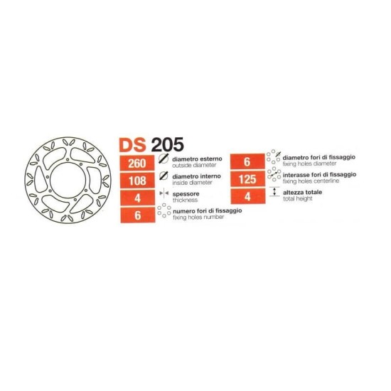 Disco de freno delantero Derbi Senda / DRD 260mm Grimeca