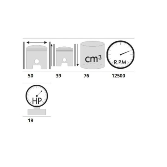 Cilindro Minarelli AM6 76cc Polini