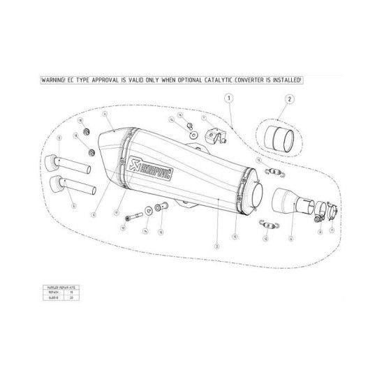 Escape Piaggio X EVO 400  07-11 Akrapovic