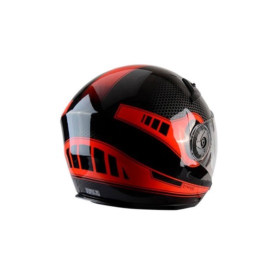 Casco Jet doble pantalla Aer polis rojo y negro Trendy