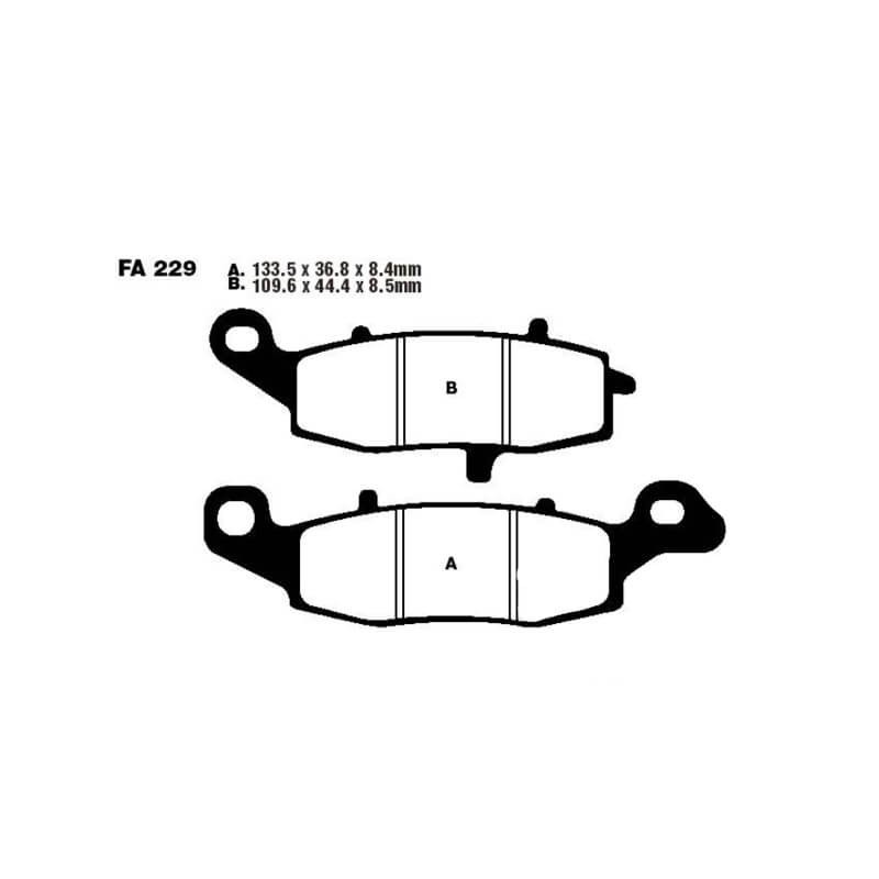 Pastillas de freno delantero izquierdo Kawasaki Z750/ Suzuki GSX 600-750cc orgánicas EBC