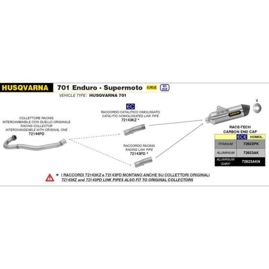 Racor racing Arrow para Husqvarna 701Enduro/ Supermoto 17-20