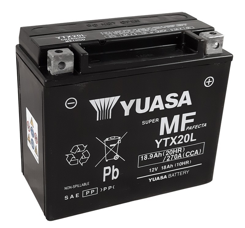Batería Moto YTX20L FA Yuasa sin mantenimiento Activada