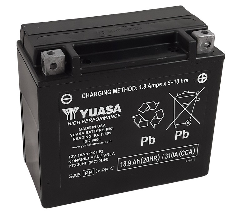Batería Moto YTX20HL FA Yuasa sin mantenimiento Activada