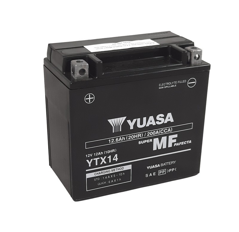 Batería Moto YTX14 FA Yuasa sin mantenimiento Activada