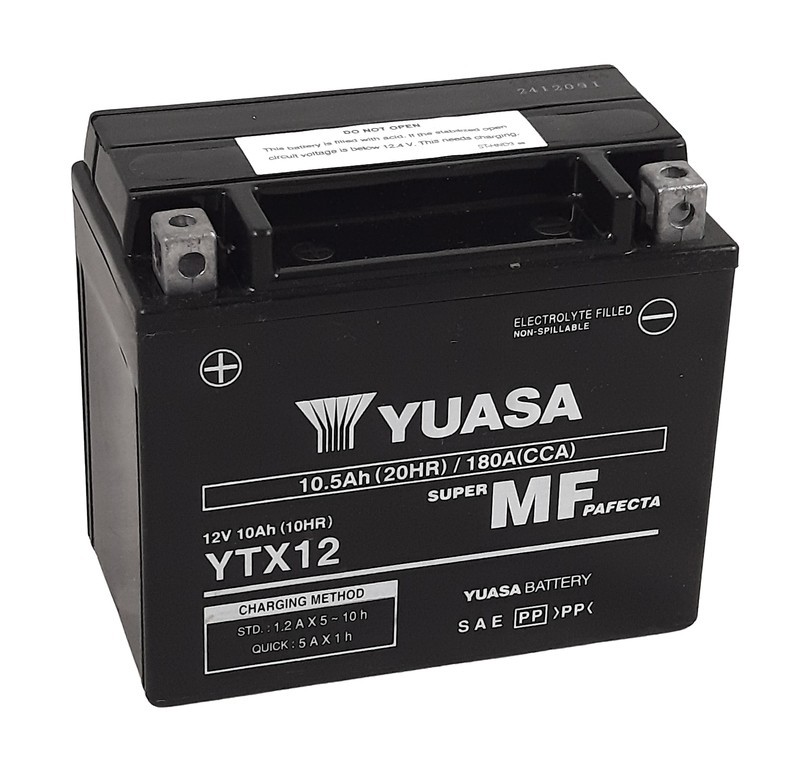 Batería Moto YTX12 FA Yuasa sin mantenimiento Activada
